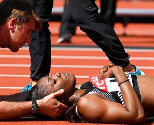 بالصور.. حادث مروع للاعبة ترينيداد وتوباغو في سباق 100 متر حواجز سيدات