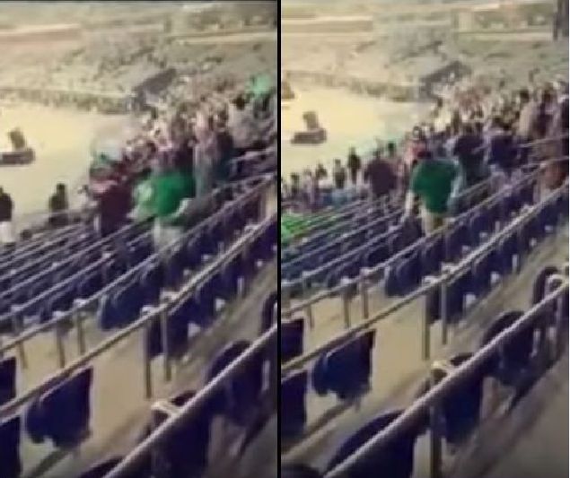 بالفيديو: مشجع سعودي ينظف المدرجات بعد انتهاء مباراة الأخضر
