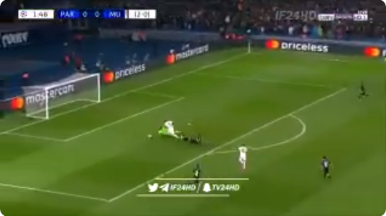 بالفيديو..مانشستر يونايتد يسجل الهدف الاول في مرمى باريس سان جيرمان