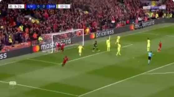 بالفيديو..ليفربول يسجل الهدف الأول في مرمى برشلونة