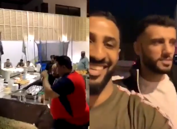 بالفيديو عمر السومة يقيم مأدبة عشاء في منزله بحضور لاعبو الأهلي مرصد الرياضة