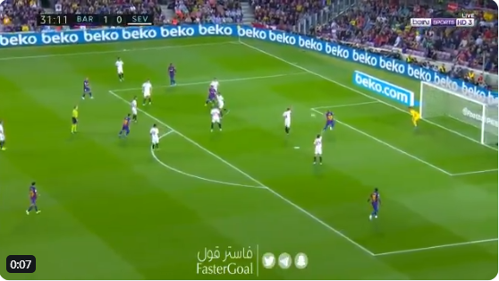 بالفيديو..فيدال يضيف الهدف الثاني لـ"برشلونة" في مرمى إشبيلية