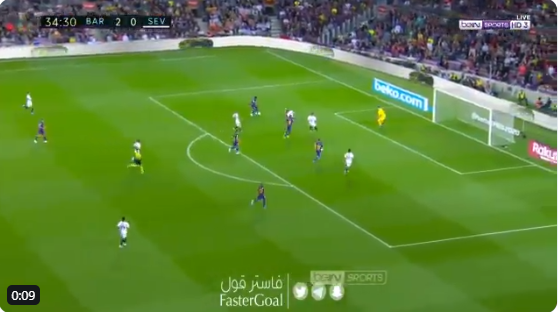 بالفيديو..ديمبلي يضيف الهدف الثالث لـ"برشلونة" في مرمى إشبيلية