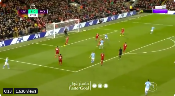 بالفيديو..مانشستر سيتي يسجل الهدف الأول في مرمى ليفربول
