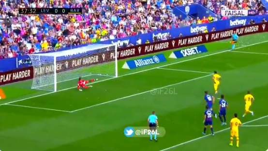 بالفيديو..ميسي يسجل الهدف الأول لـ برشلونة في مرمي ليفانتي