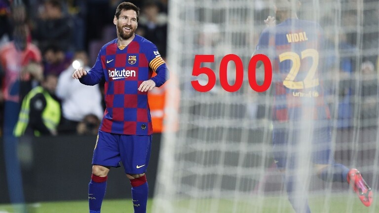 الرقم 500 يخلد ميسي في تاريخ برشلونة