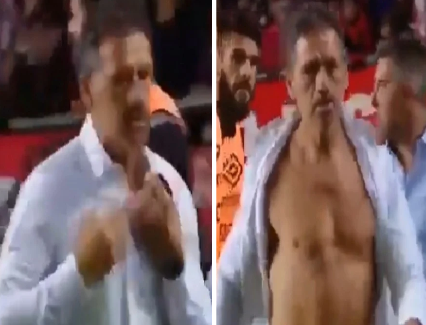 "عصبي"..  شاهد: فيديو قديم  لـ"مدرب النصر الجديد" يمزق قميصه في وجه الحكم!